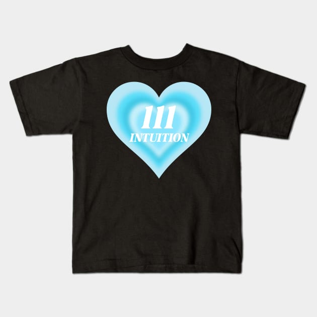 Angel Number 111 Heart Aura Kids T-Shirt by mystikwhale